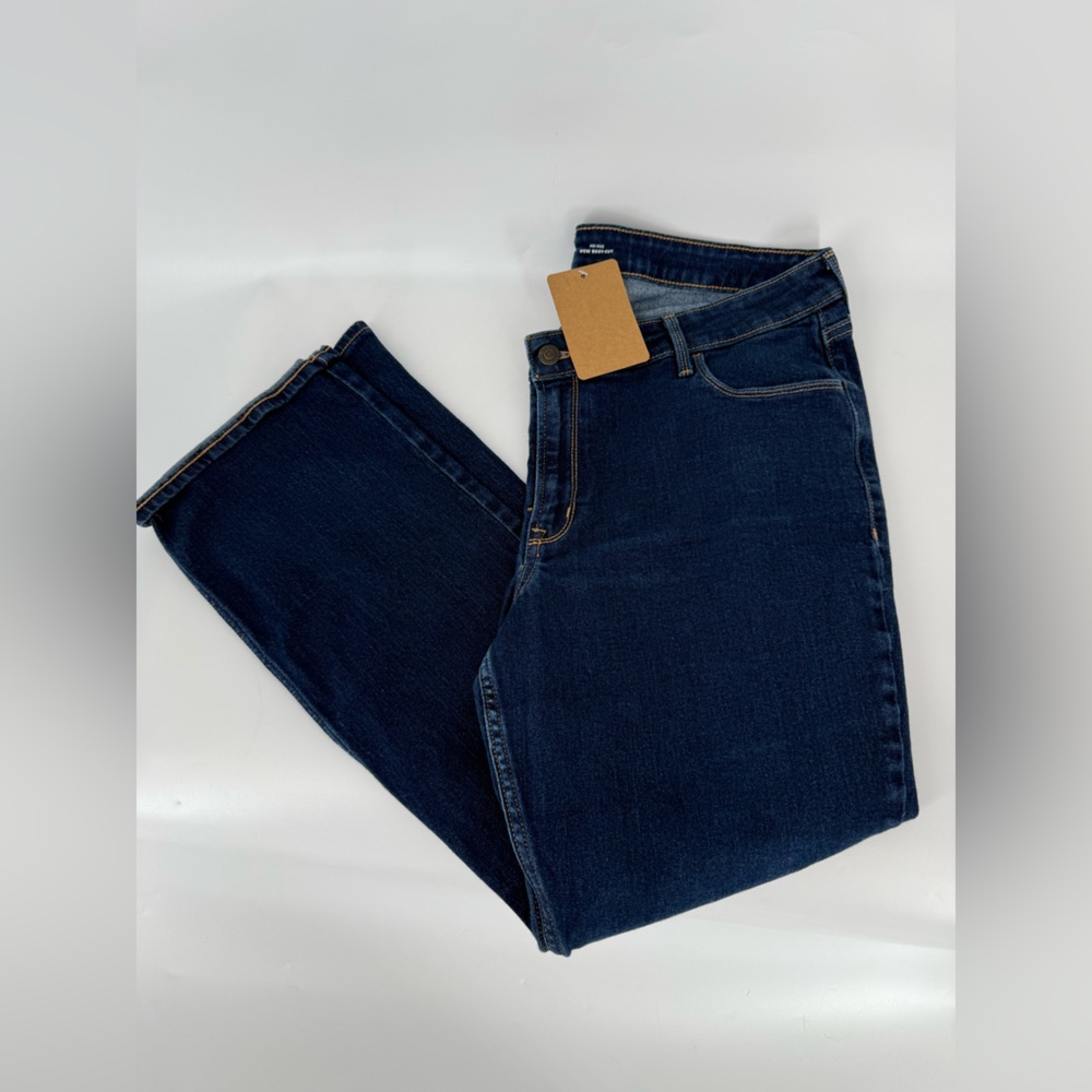 Old Navy Women's Mid Rise Wow Boot Cut Dark Blue Denim Jeans - Picture 1 of 5